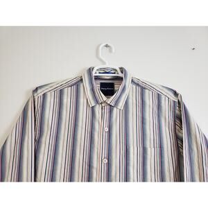 Y2K Tommy Bahama Mens Shirt Size L Striped Pima Cotton Peru Gorpcore Festival